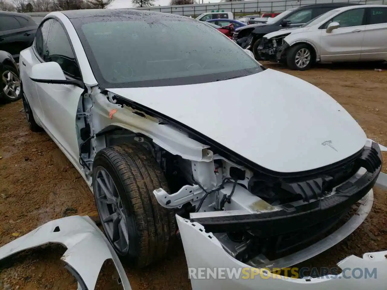 1 Photograph of a damaged car 5YJ3E1EA4MF009488 TESLA MODEL 3 2021