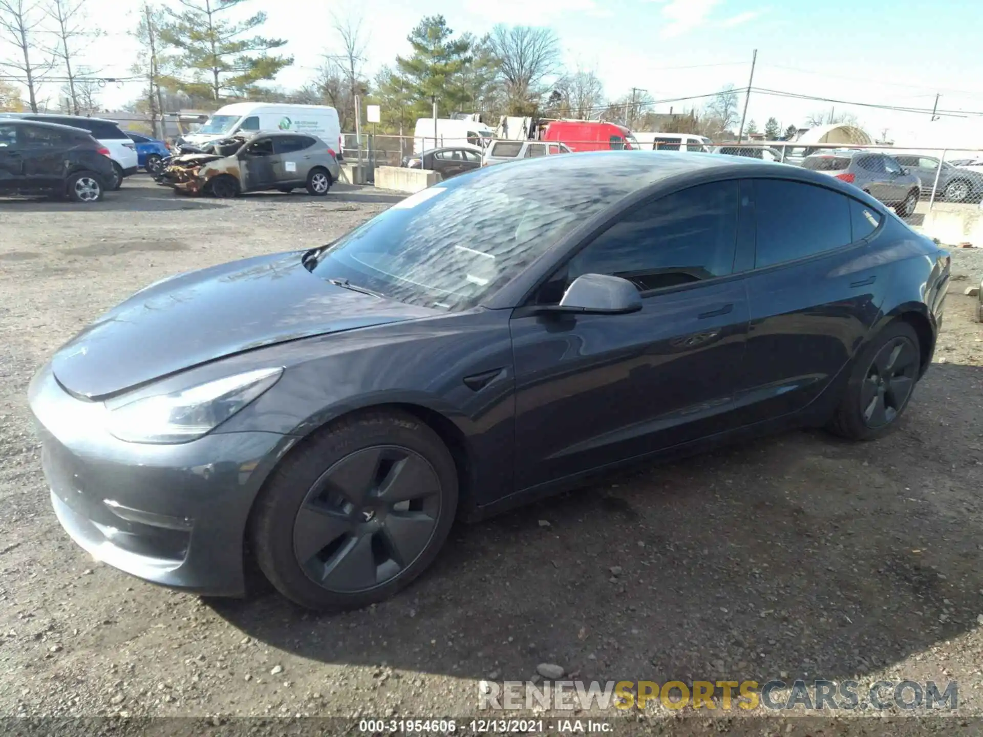 2 Photograph of a damaged car 5YJ3E1EA4MF017638 TESLA MODEL 3 2021