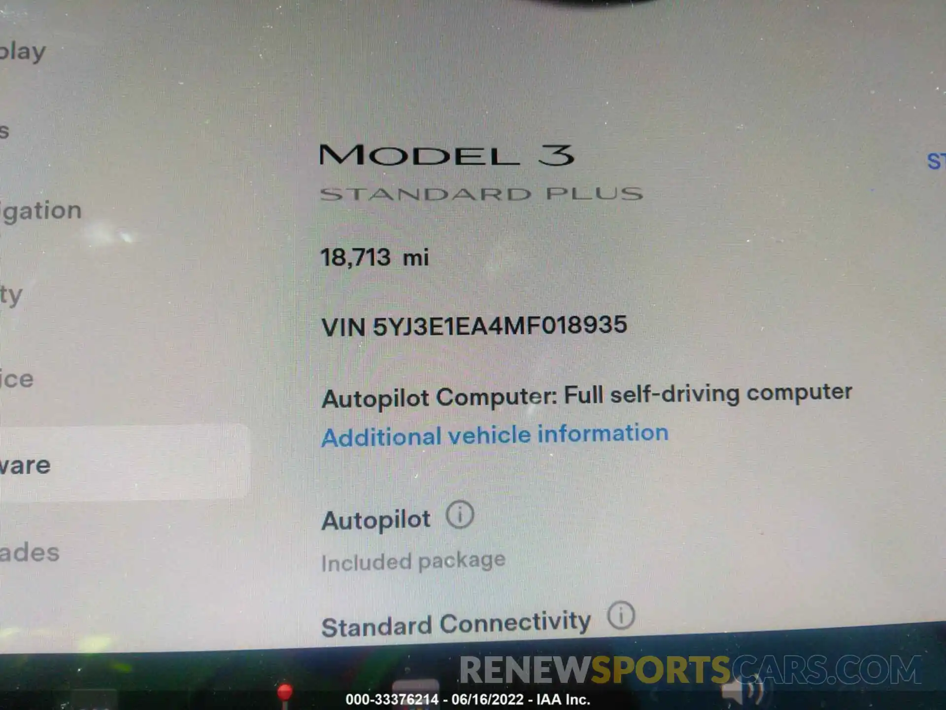 7 Фотография поврежденного автомобиля 5YJ3E1EA4MF018935 TESLA MODEL 3 2021