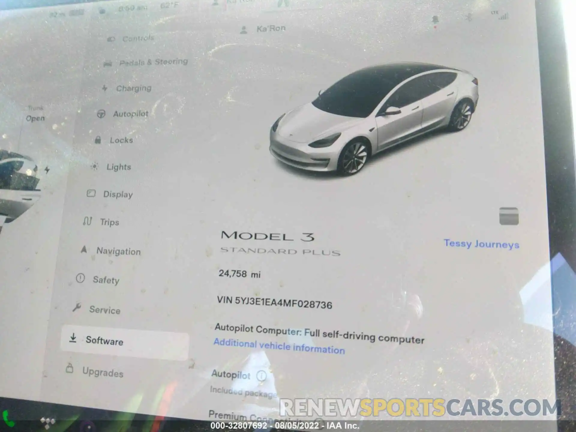 7 Фотография поврежденного автомобиля 5YJ3E1EA4MF028736 TESLA MODEL 3 2021