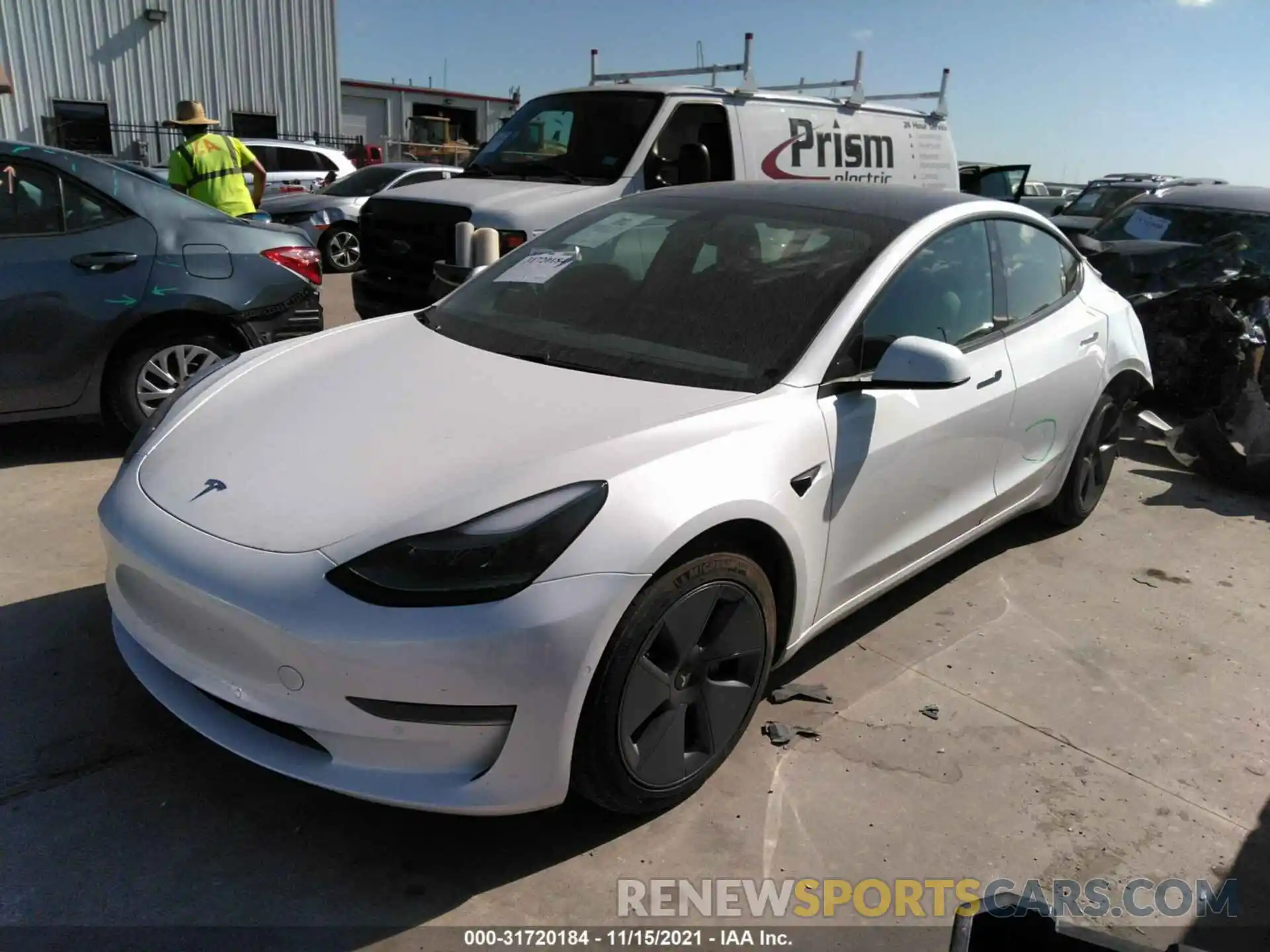 2 Photograph of a damaged car 5YJ3E1EA4MF031703 TESLA MODEL 3 2021