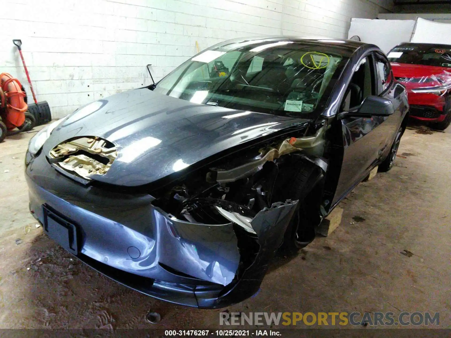 2 Photograph of a damaged car 5YJ3E1EA4MF042619 TESLA MODEL 3 2021