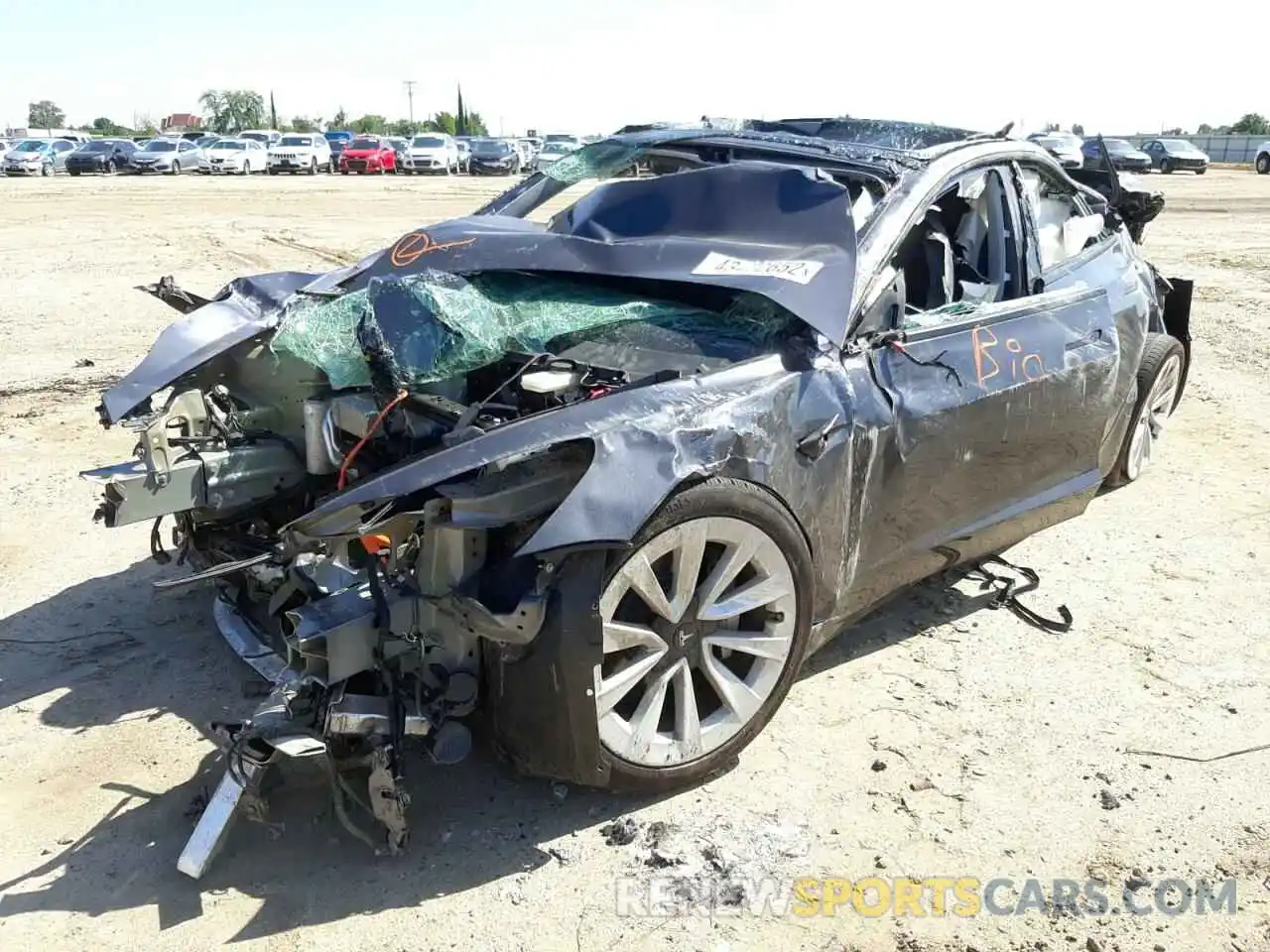 2 Photograph of a damaged car 5YJ3E1EA4MF046623 TESLA MODEL 3 2021