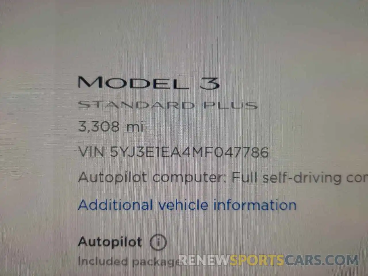 8 Photograph of a damaged car 5YJ3E1EA4MF047786 TESLA MODEL 3 2021