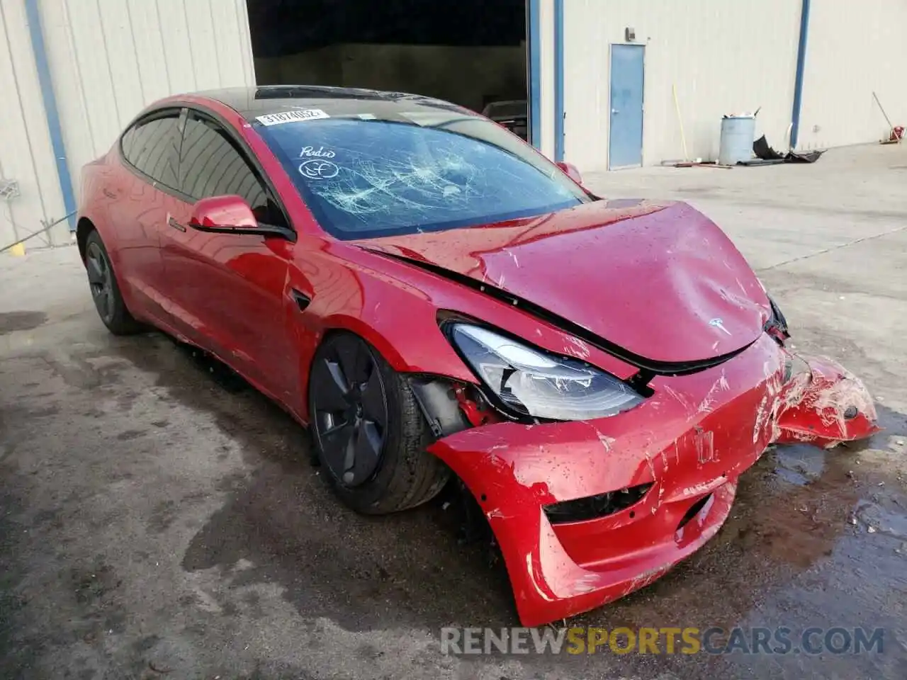 1 Photograph of a damaged car 5YJ3E1EA4MF060568 TESLA MODEL 3 2021