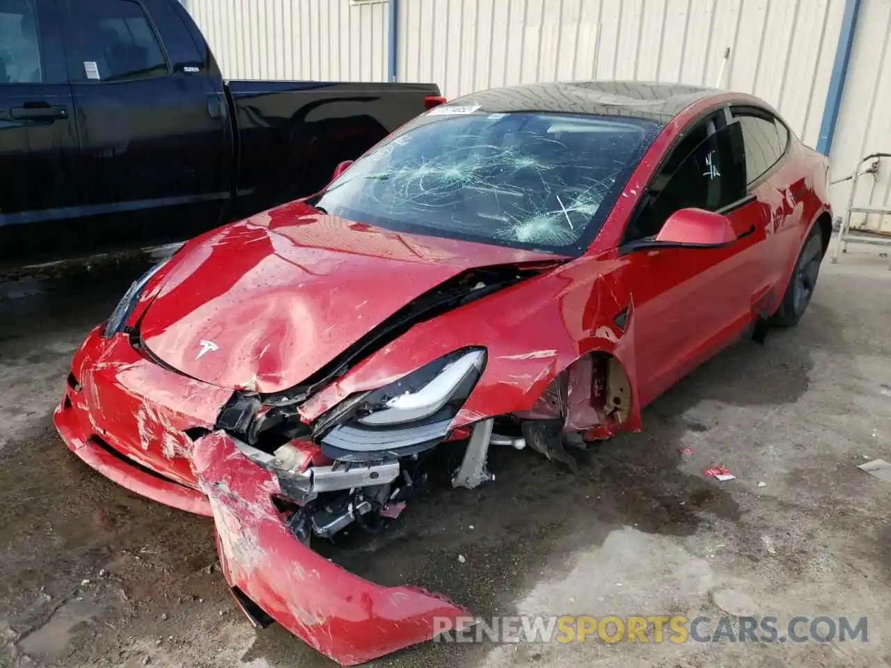 2 Photograph of a damaged car 5YJ3E1EA4MF060568 TESLA MODEL 3 2021