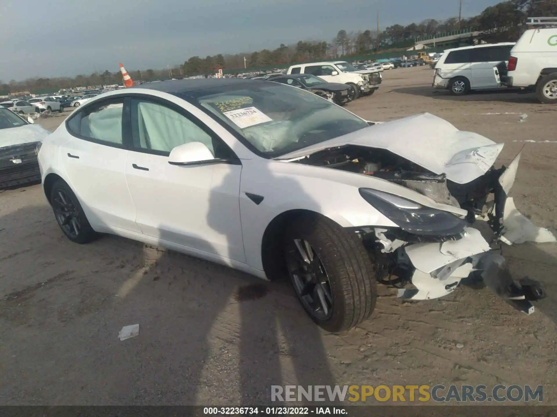 1 Photograph of a damaged car 5YJ3E1EA4MF063082 TESLA MODEL 3 2021