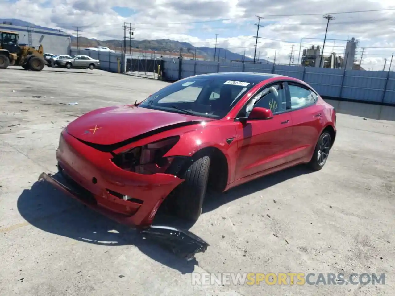 2 Photograph of a damaged car 5YJ3E1EA4MF066435 TESLA MODEL 3 2021