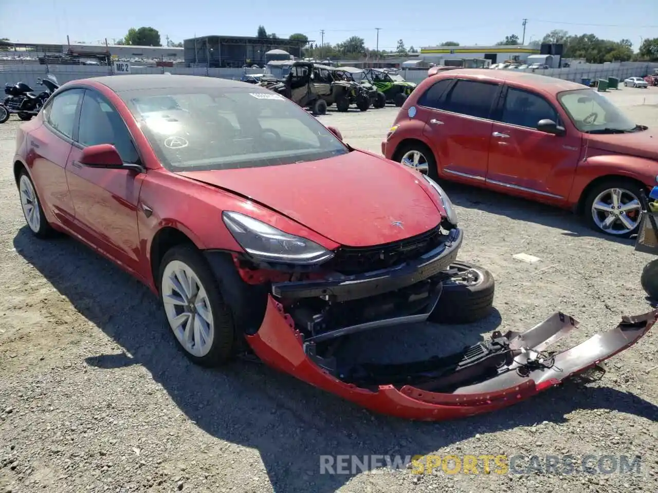 1 Photograph of a damaged car 5YJ3E1EA4MF078455 TESLA MODEL 3 2021