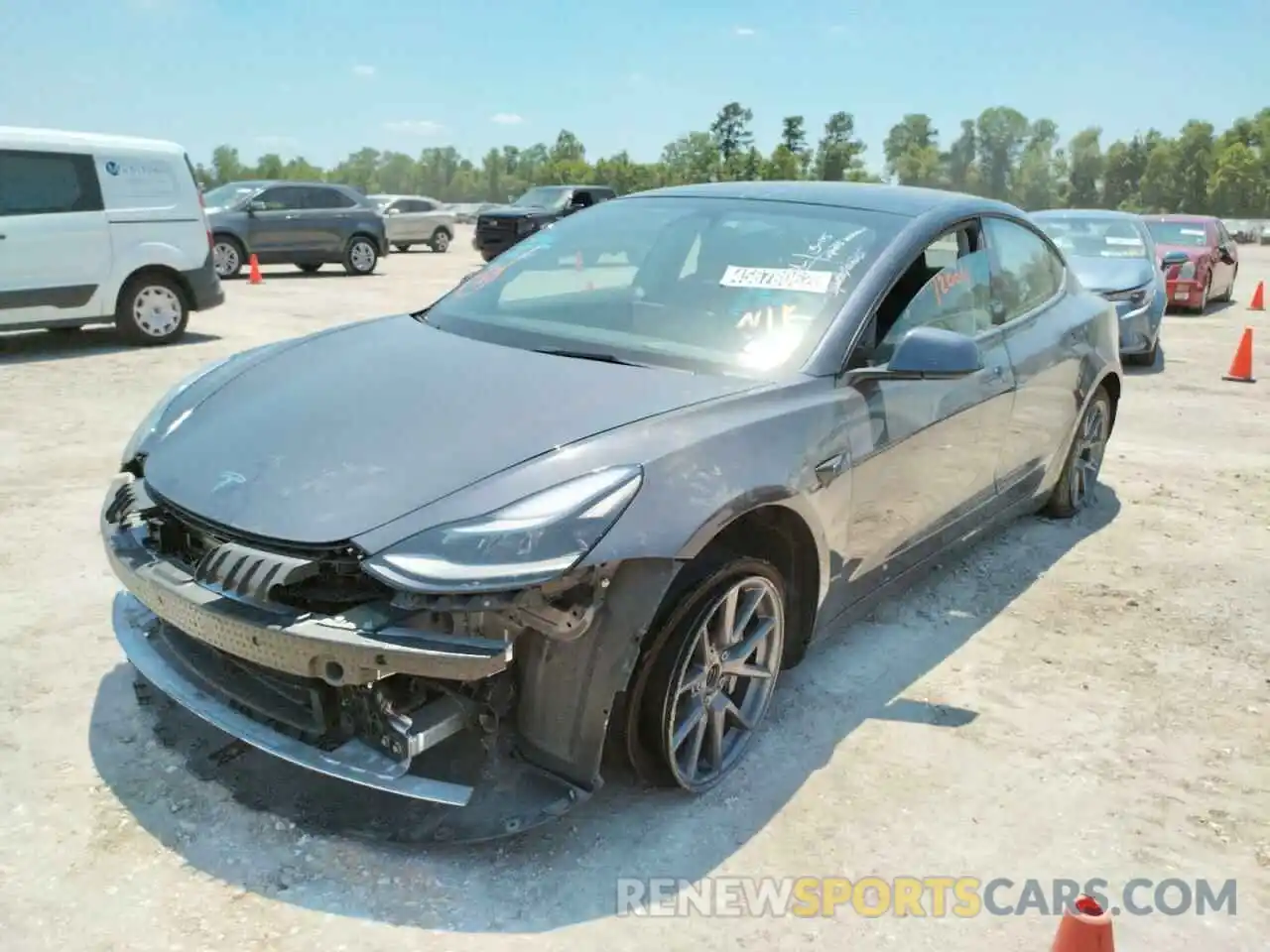 2 Photograph of a damaged car 5YJ3E1EA4MF085597 TESLA MODEL 3 2021