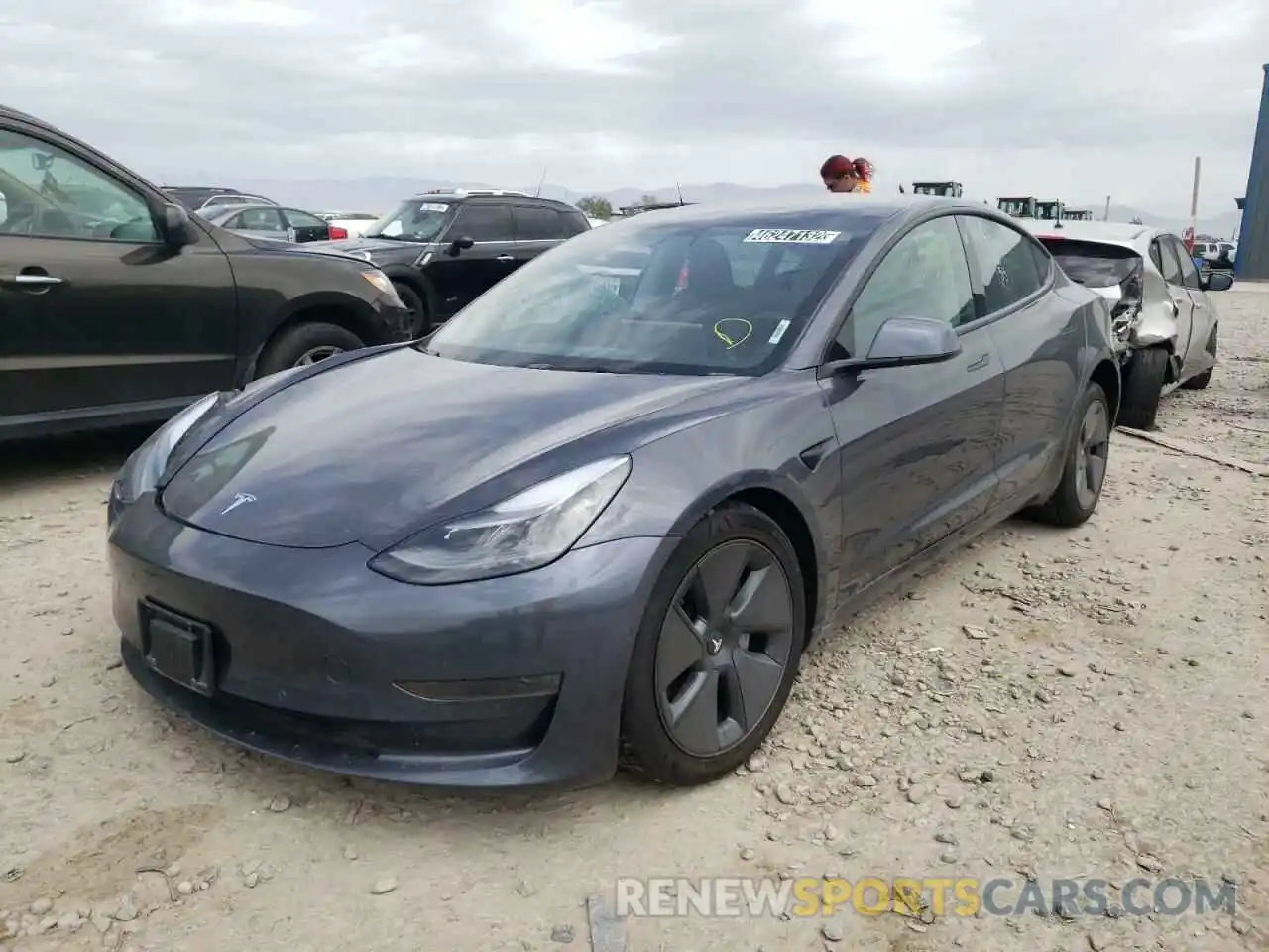 2 Photograph of a damaged car 5YJ3E1EA4MF089018 TESLA MODEL 3 2021