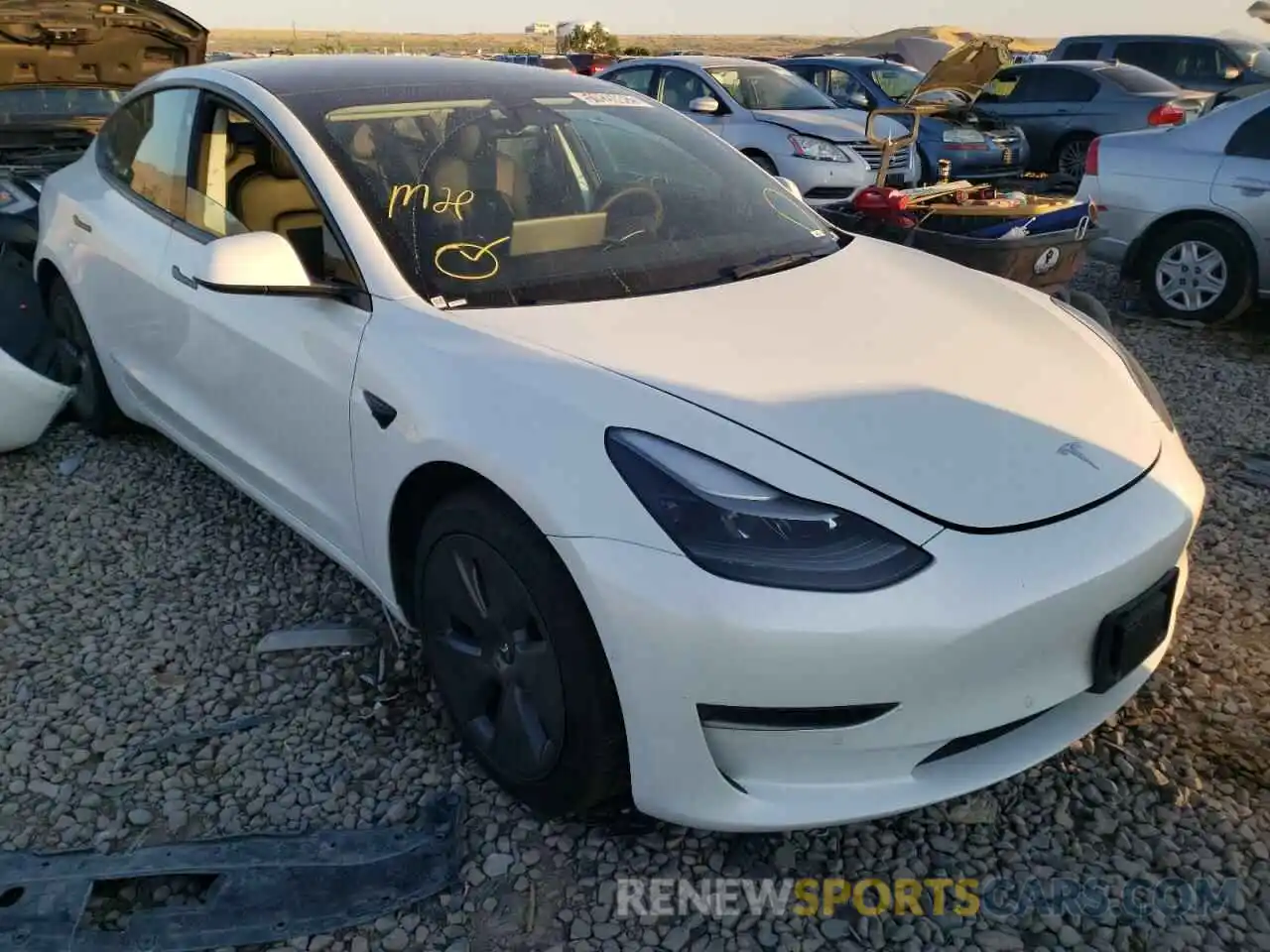 1 Photograph of a damaged car 5YJ3E1EA4MF090024 TESLA MODEL 3 2021