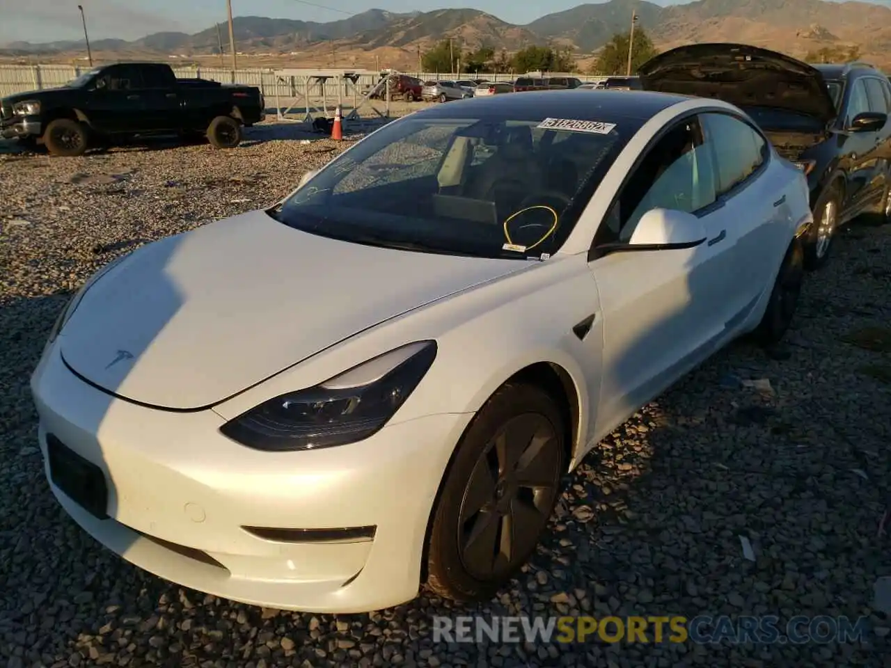 2 Photograph of a damaged car 5YJ3E1EA4MF090024 TESLA MODEL 3 2021