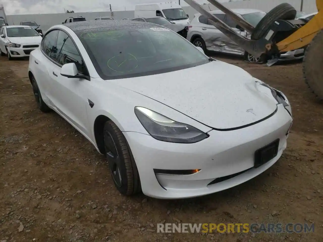 1 Photograph of a damaged car 5YJ3E1EA4MF090668 TESLA MODEL 3 2021