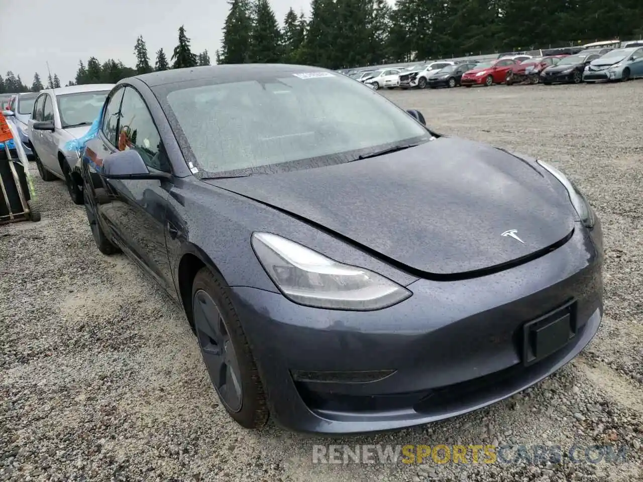 1 Photograph of a damaged car 5YJ3E1EA4MF091724 TESLA MODEL 3 2021