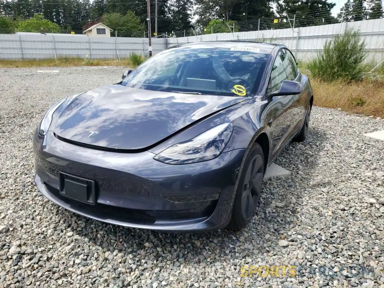 2 Photograph of a damaged car 5YJ3E1EA4MF091724 TESLA MODEL 3 2021