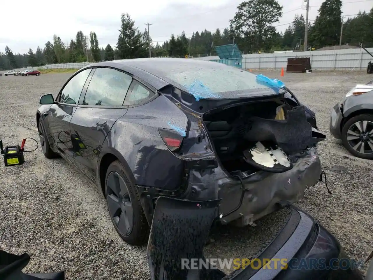 3 Photograph of a damaged car 5YJ3E1EA4MF091724 TESLA MODEL 3 2021