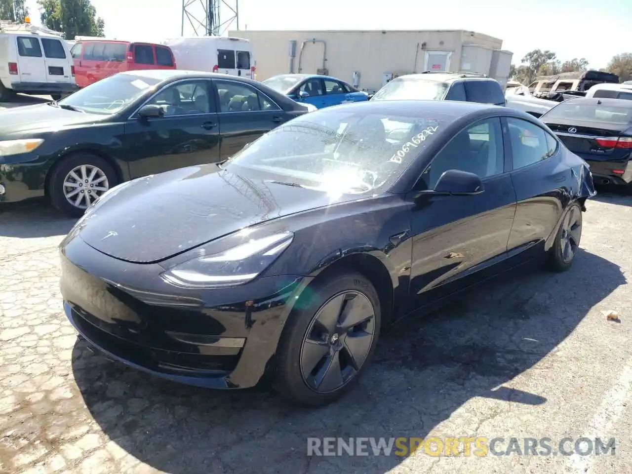 2 Photograph of a damaged car 5YJ3E1EA4MF093943 TESLA MODEL 3 2021