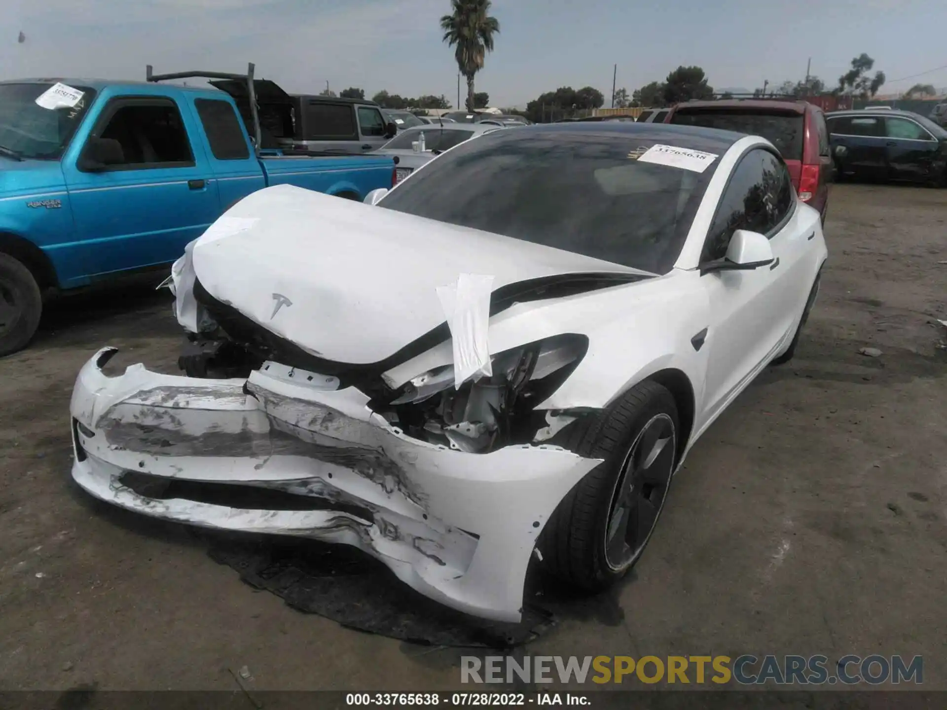 2 Photograph of a damaged car 5YJ3E1EA4MF098074 TESLA MODEL 3 2021