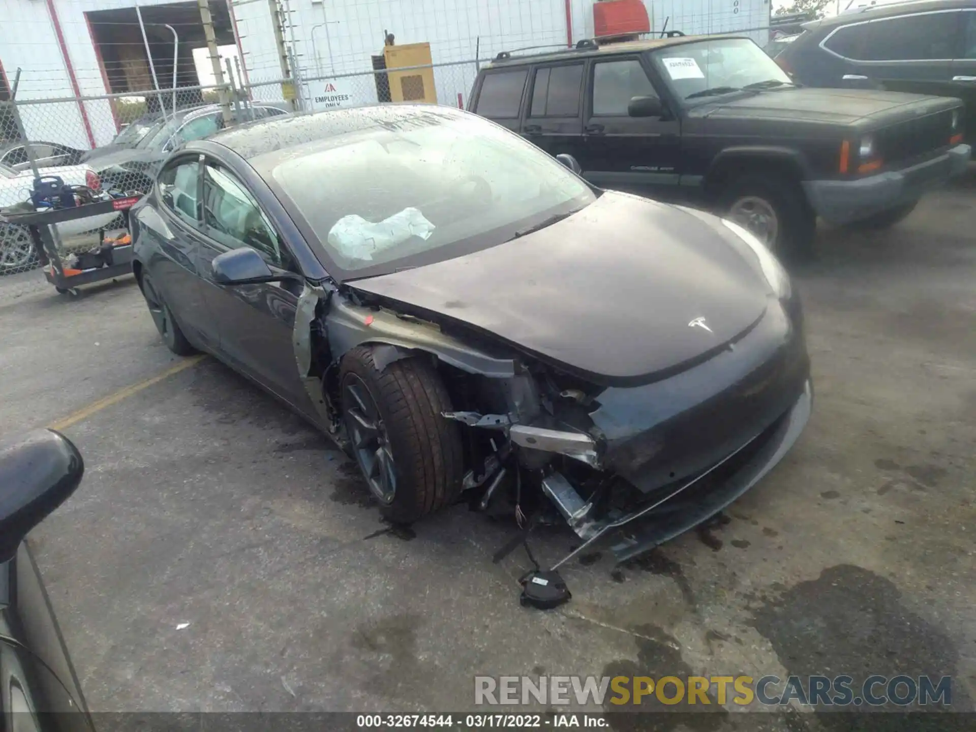 1 Photograph of a damaged car 5YJ3E1EA4MF098124 TESLA MODEL 3 2021