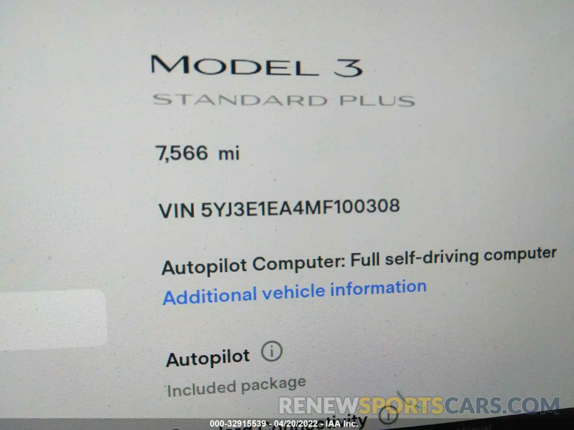 7 Фотография поврежденного автомобиля 5YJ3E1EA4MF100308 TESLA MODEL 3 2021