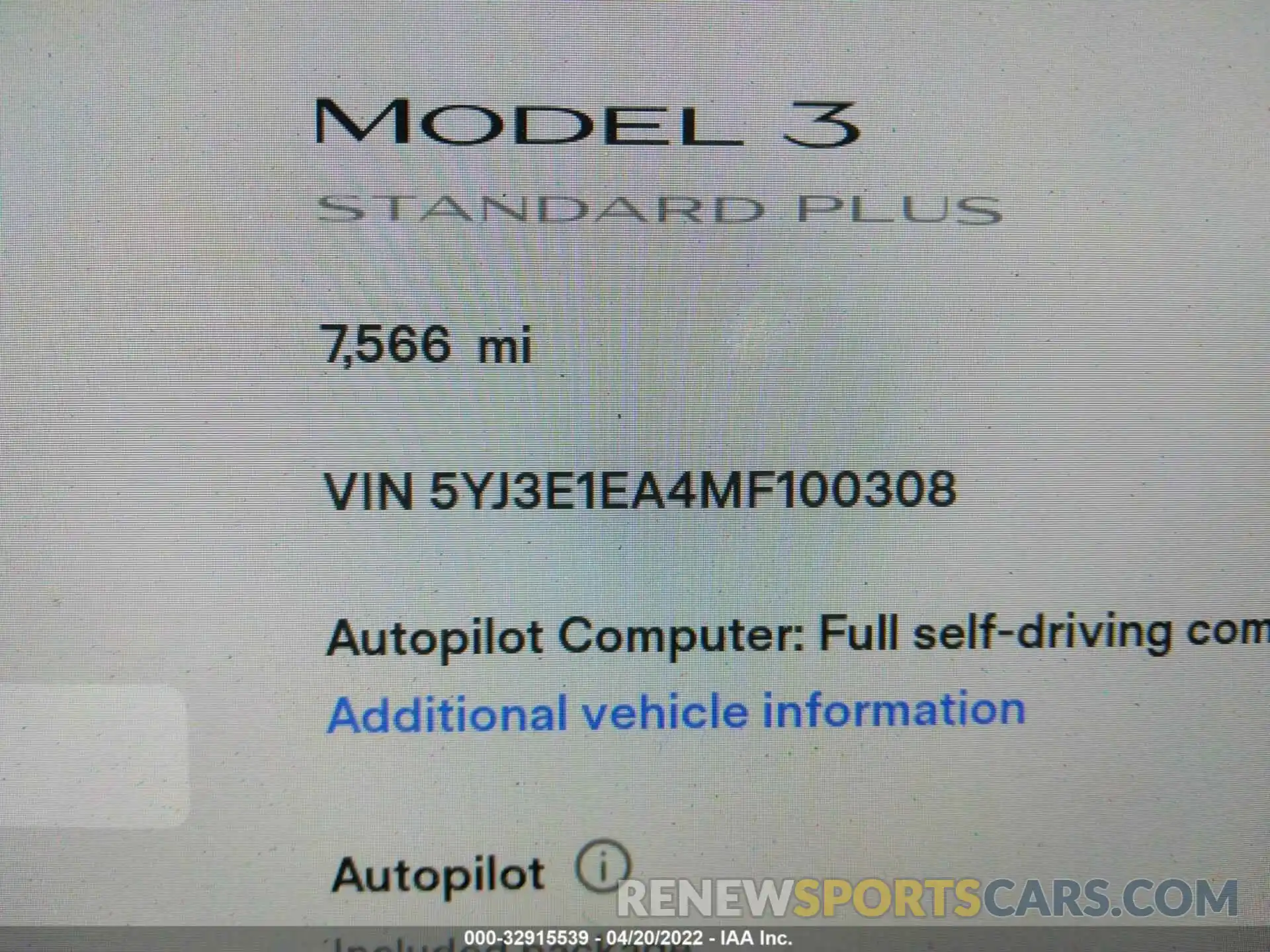 9 Фотография поврежденного автомобиля 5YJ3E1EA4MF100308 TESLA MODEL 3 2021