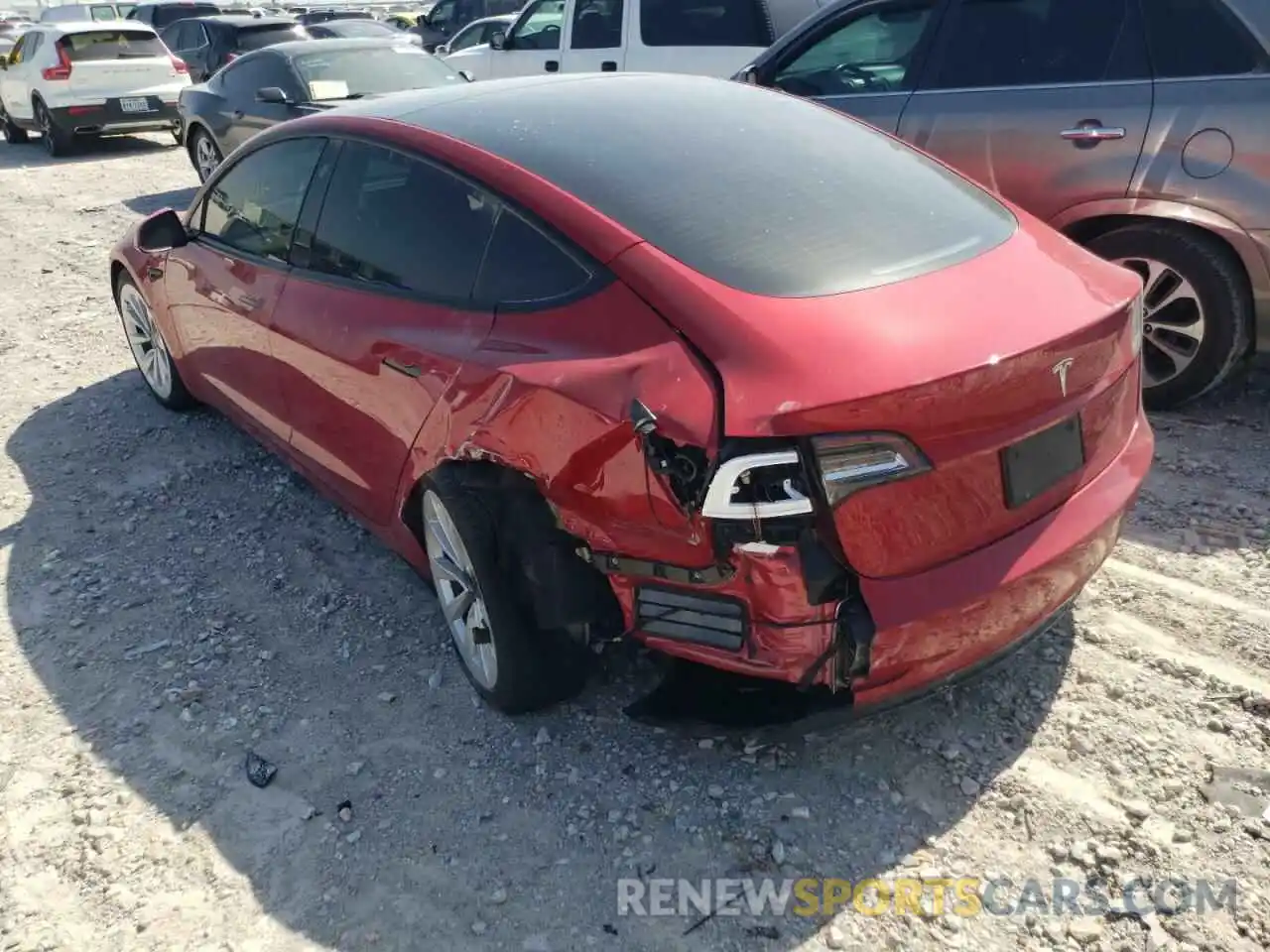 3 Photograph of a damaged car 5YJ3E1EA4MF851263 TESLA MODEL 3 2021