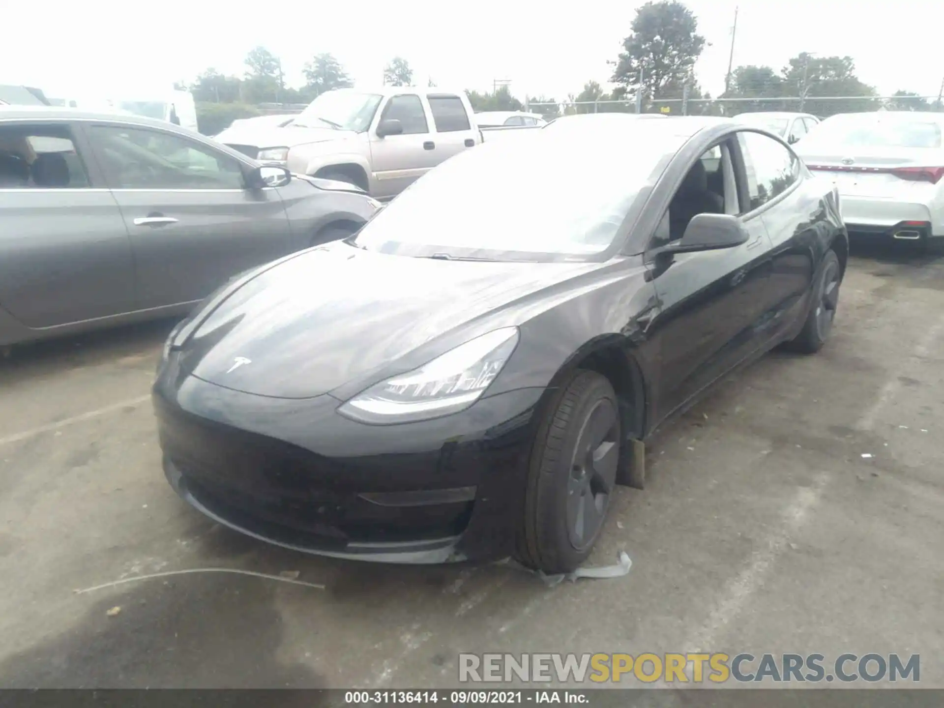 2 Photograph of a damaged car 5YJ3E1EA4MF853451 TESLA MODEL 3 2021