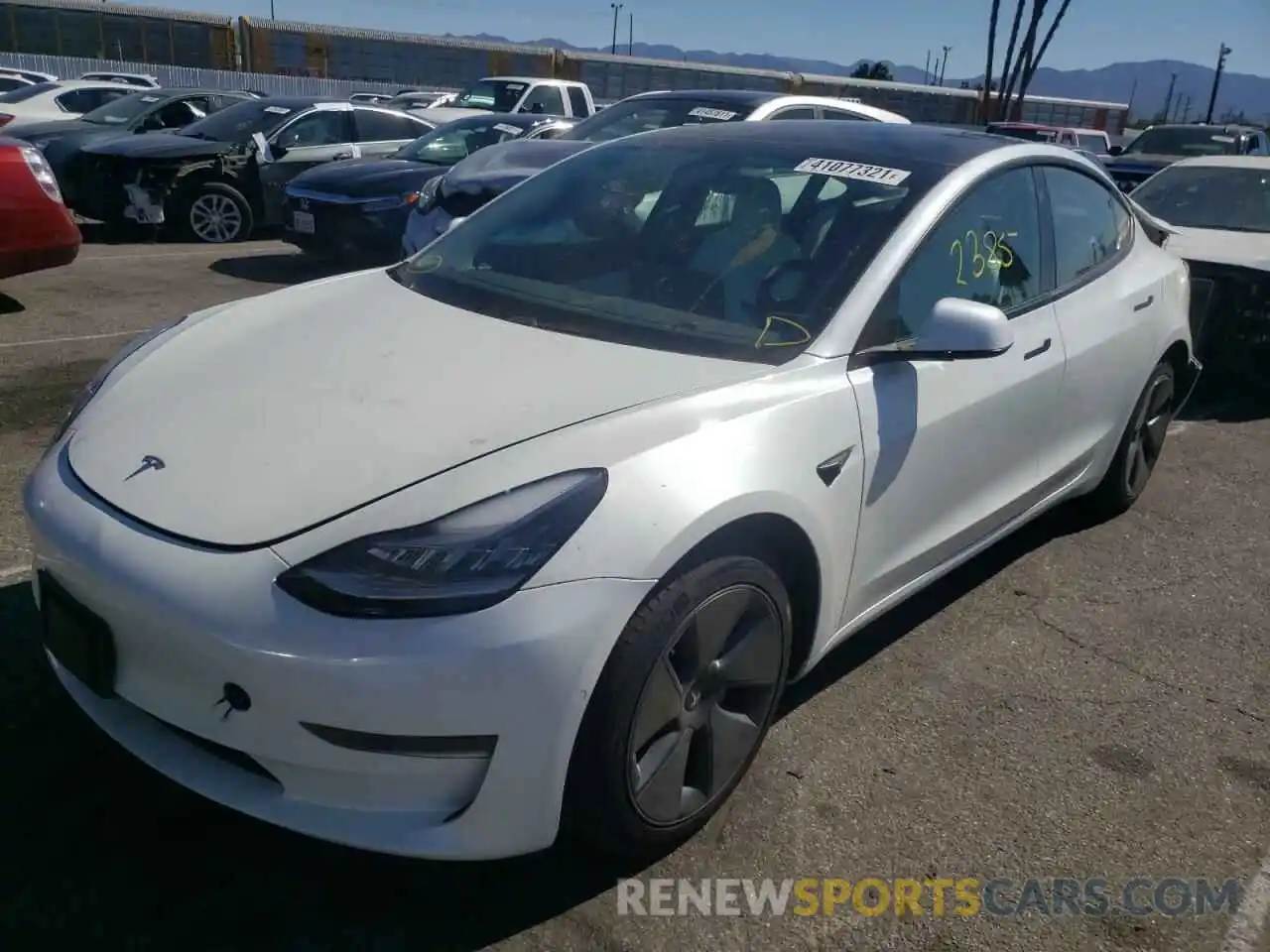 2 Photograph of a damaged car 5YJ3E1EA4MF857161 TESLA MODEL 3 2021