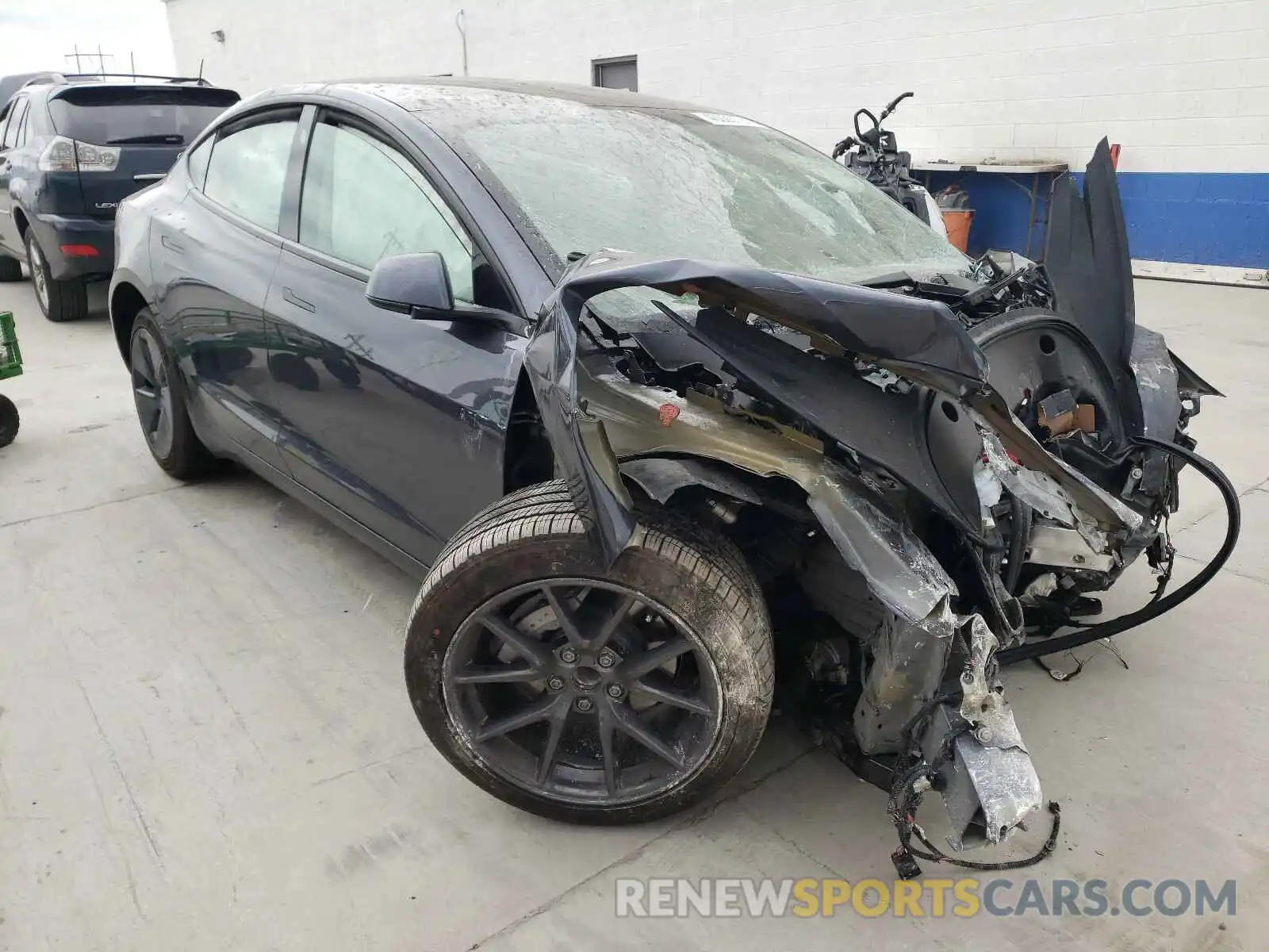 1 Photograph of a damaged car 5YJ3E1EA4MF858648 TESLA MODEL 3 2021