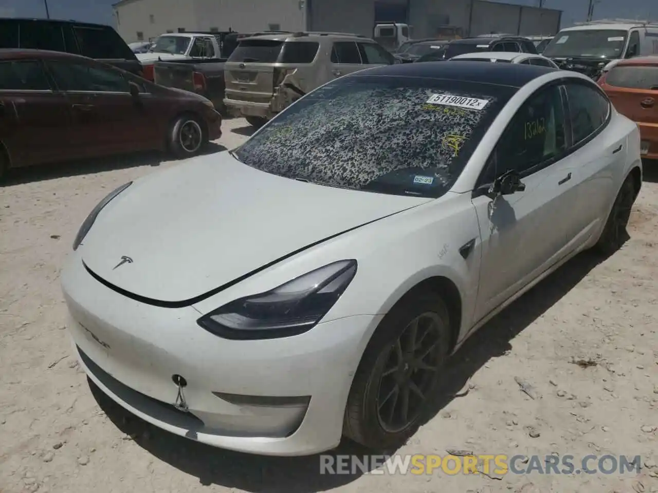 2 Photograph of a damaged car 5YJ3E1EA4MF866622 TESLA MODEL 3 2021