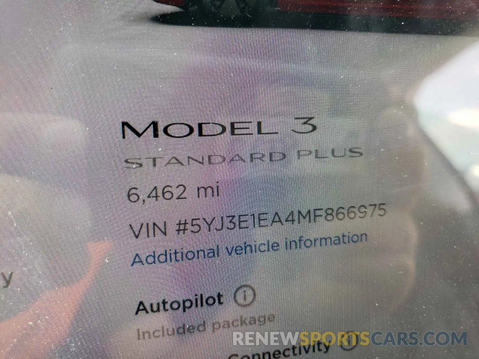 8 Фотография поврежденного автомобиля 5YJ3E1EA4MF866975 TESLA MODEL 3 2021