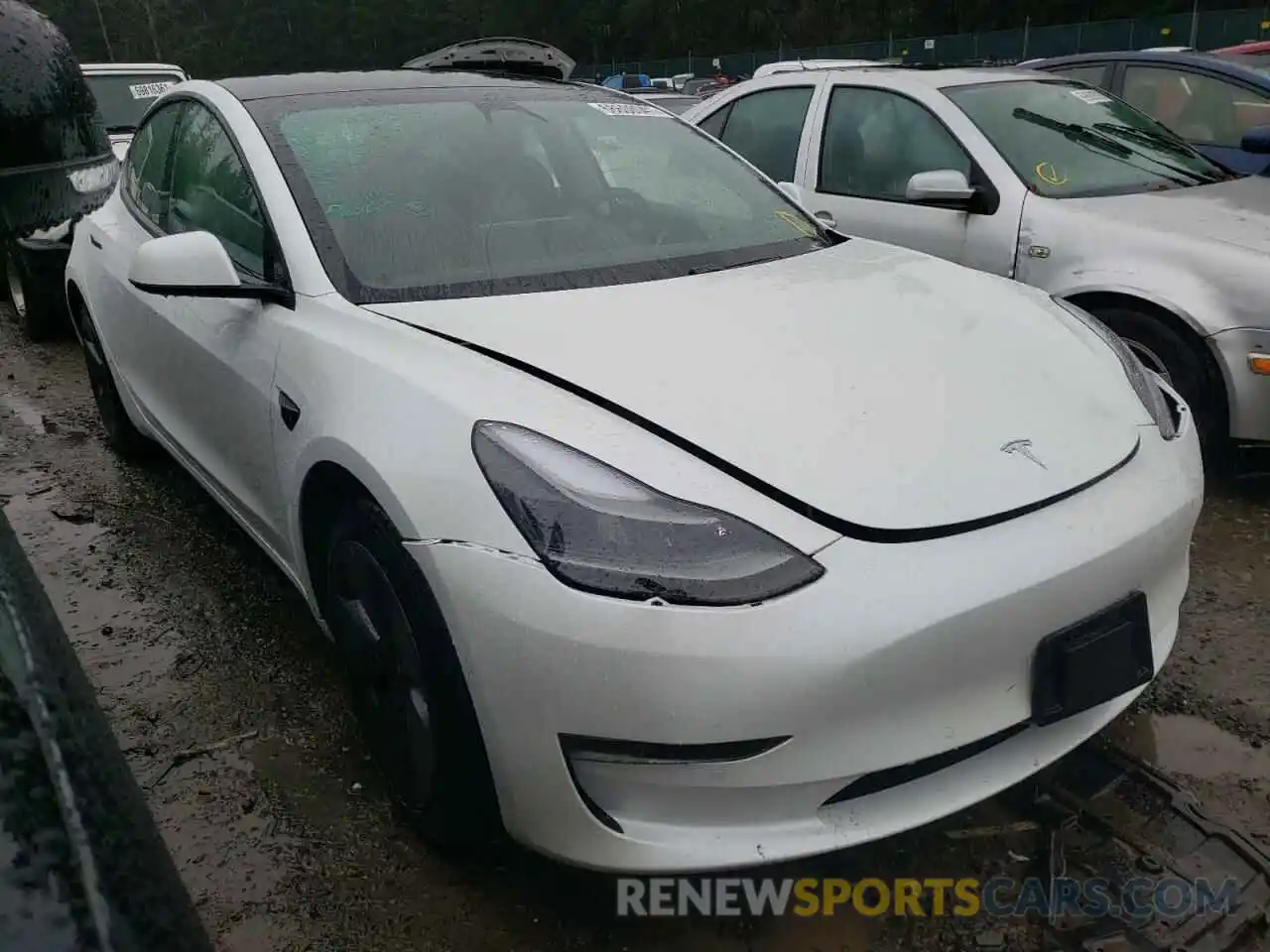 1 Photograph of a damaged car 5YJ3E1EA4MF867687 TESLA MODEL 3 2021