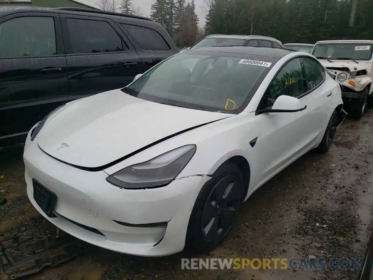 2 Photograph of a damaged car 5YJ3E1EA4MF867687 TESLA MODEL 3 2021