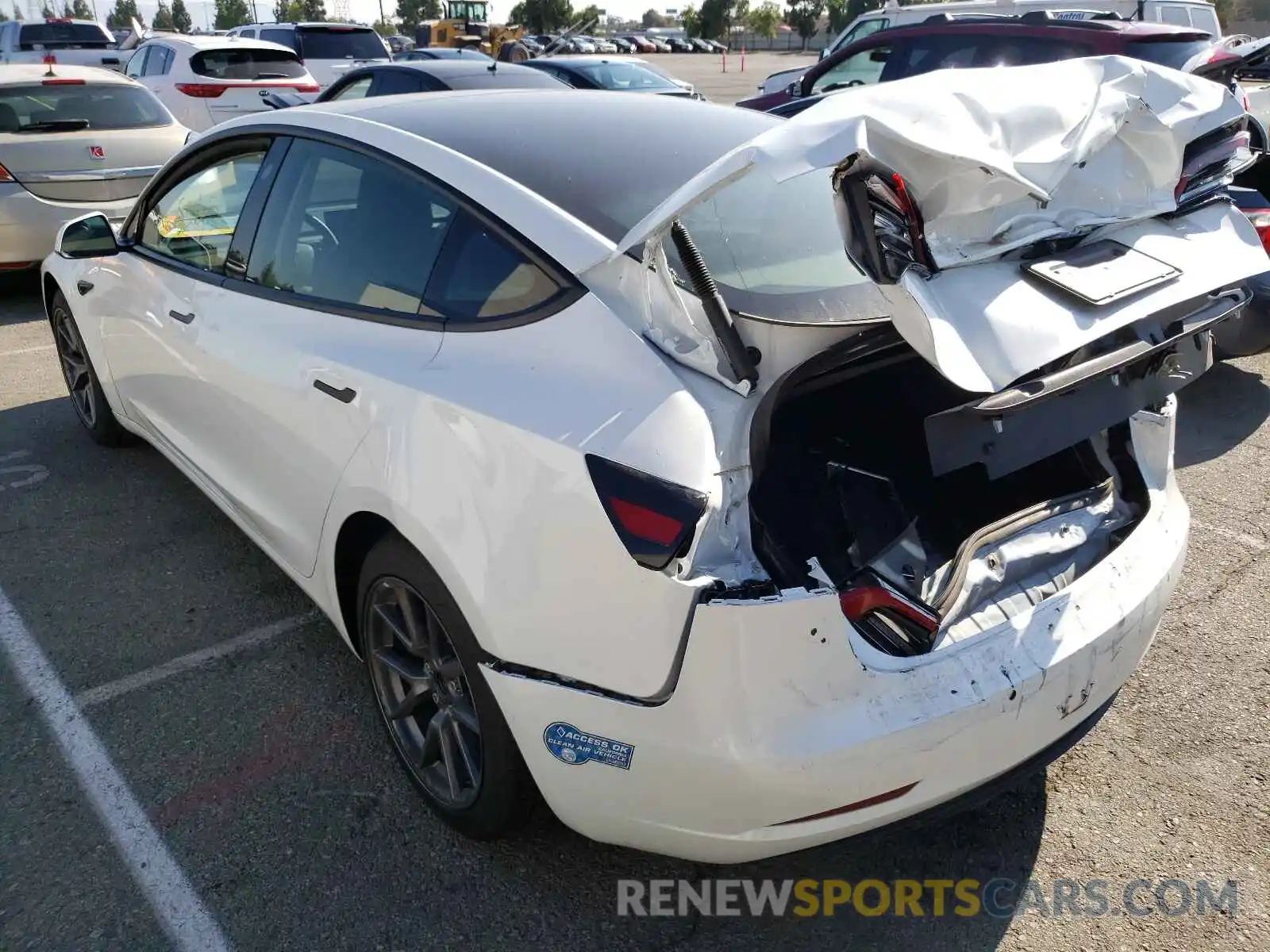 3 Photograph of a damaged car 5YJ3E1EA4MF873912 TESLA MODEL 3 2021