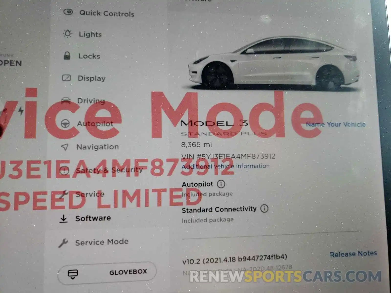 8 Фотография поврежденного автомобиля 5YJ3E1EA4MF873912 TESLA MODEL 3 2021