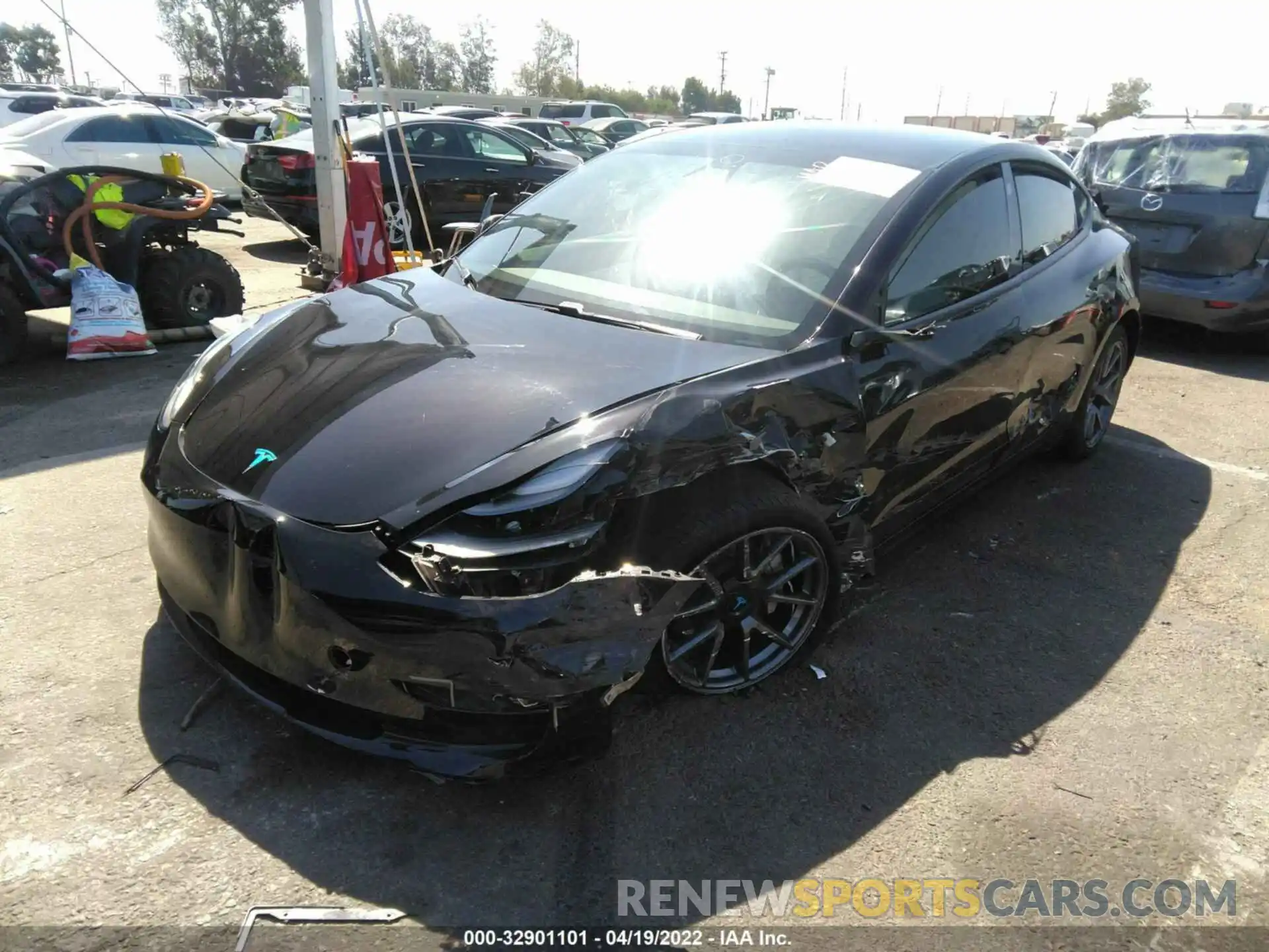 2 Photograph of a damaged car 5YJ3E1EA4MF875143 TESLA MODEL 3 2021