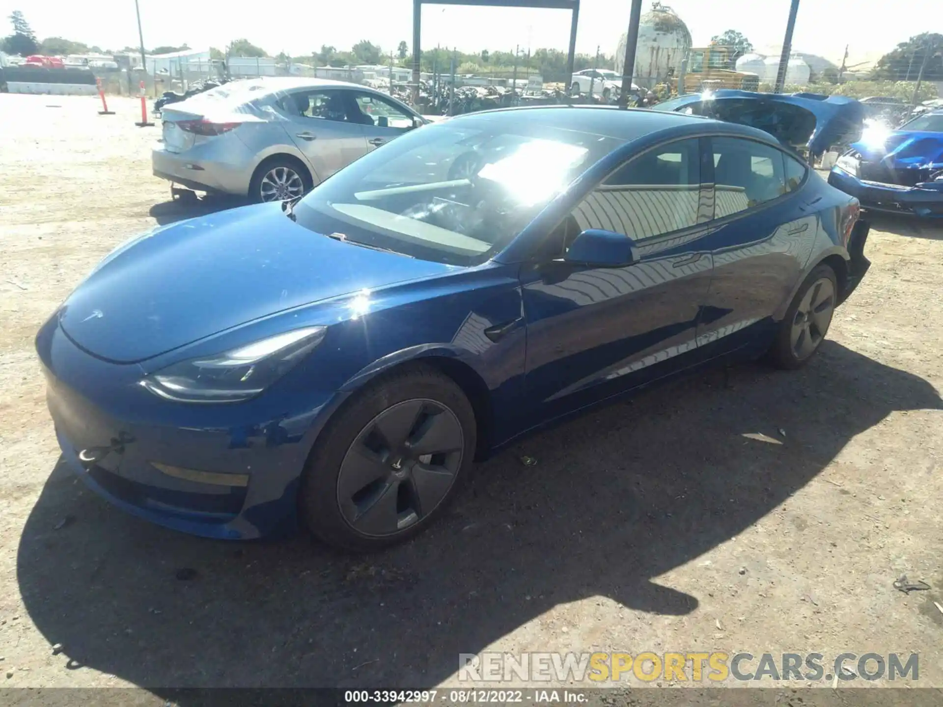 2 Photograph of a damaged car 5YJ3E1EA4MF875174 TESLA MODEL 3 2021