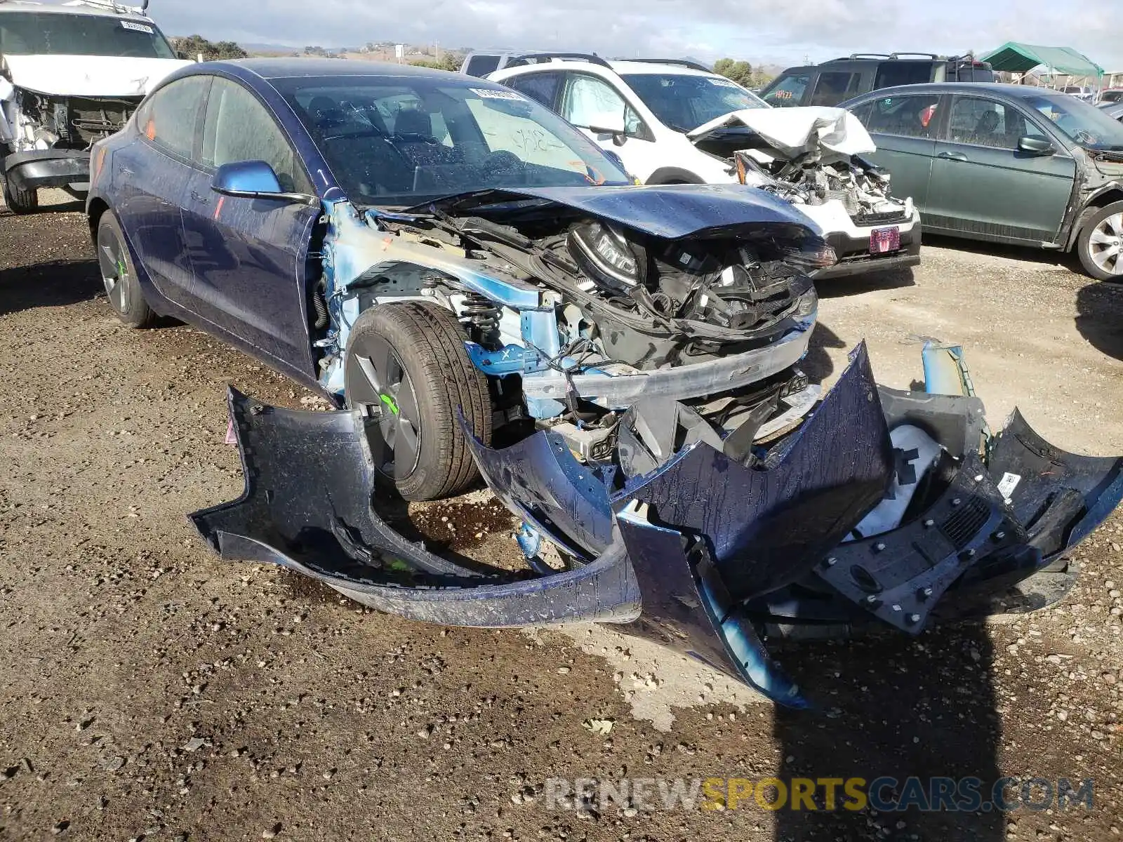 1 Photograph of a damaged car 5YJ3E1EA4MF877510 TESLA MODEL 3 2021