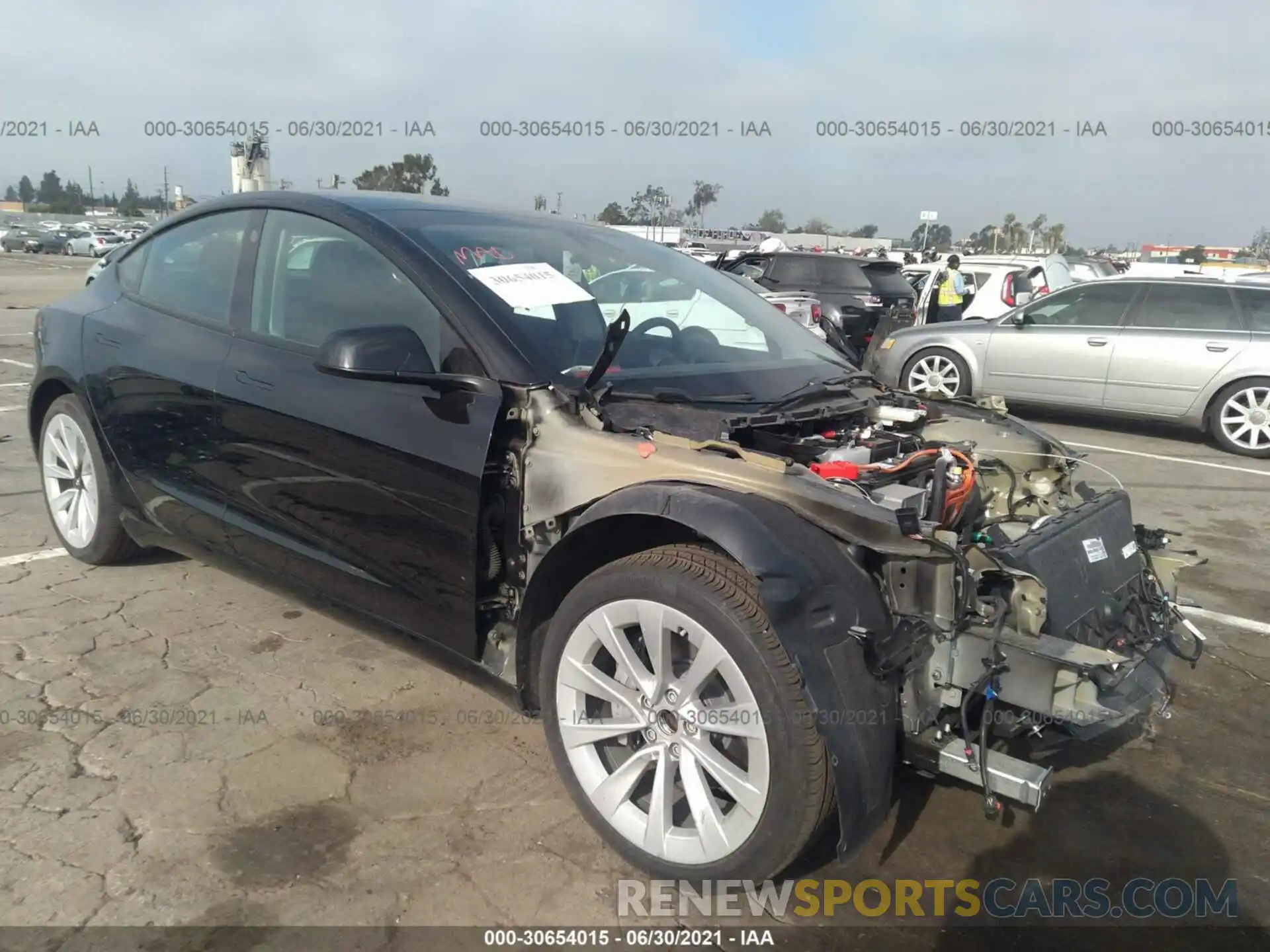 1 Photograph of a damaged car 5YJ3E1EA4MF908075 TESLA MODEL 3 2021