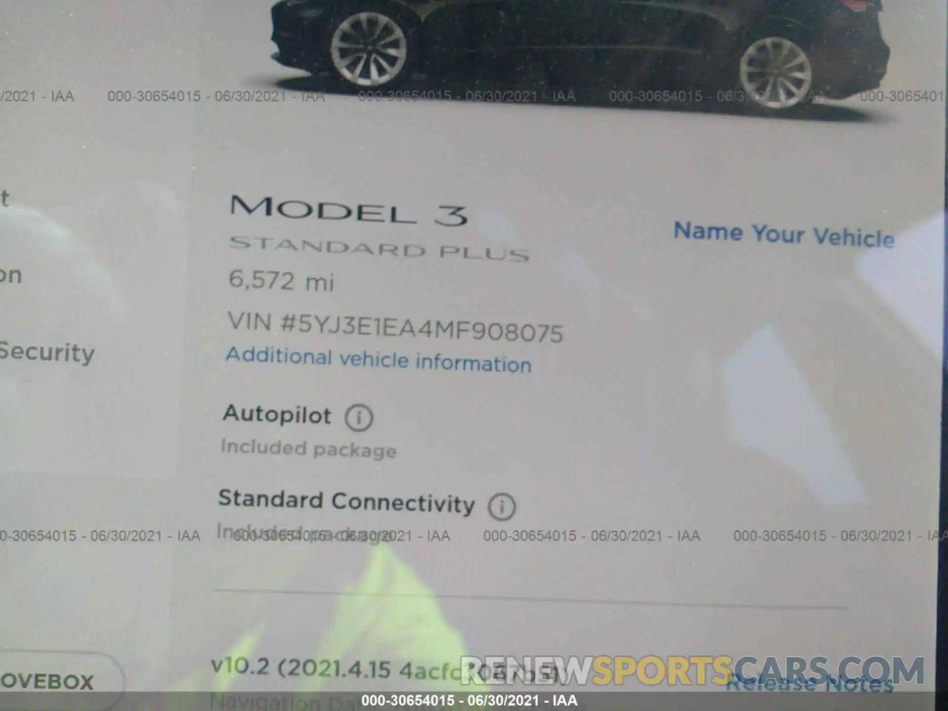 7 Photograph of a damaged car 5YJ3E1EA4MF908075 TESLA MODEL 3 2021