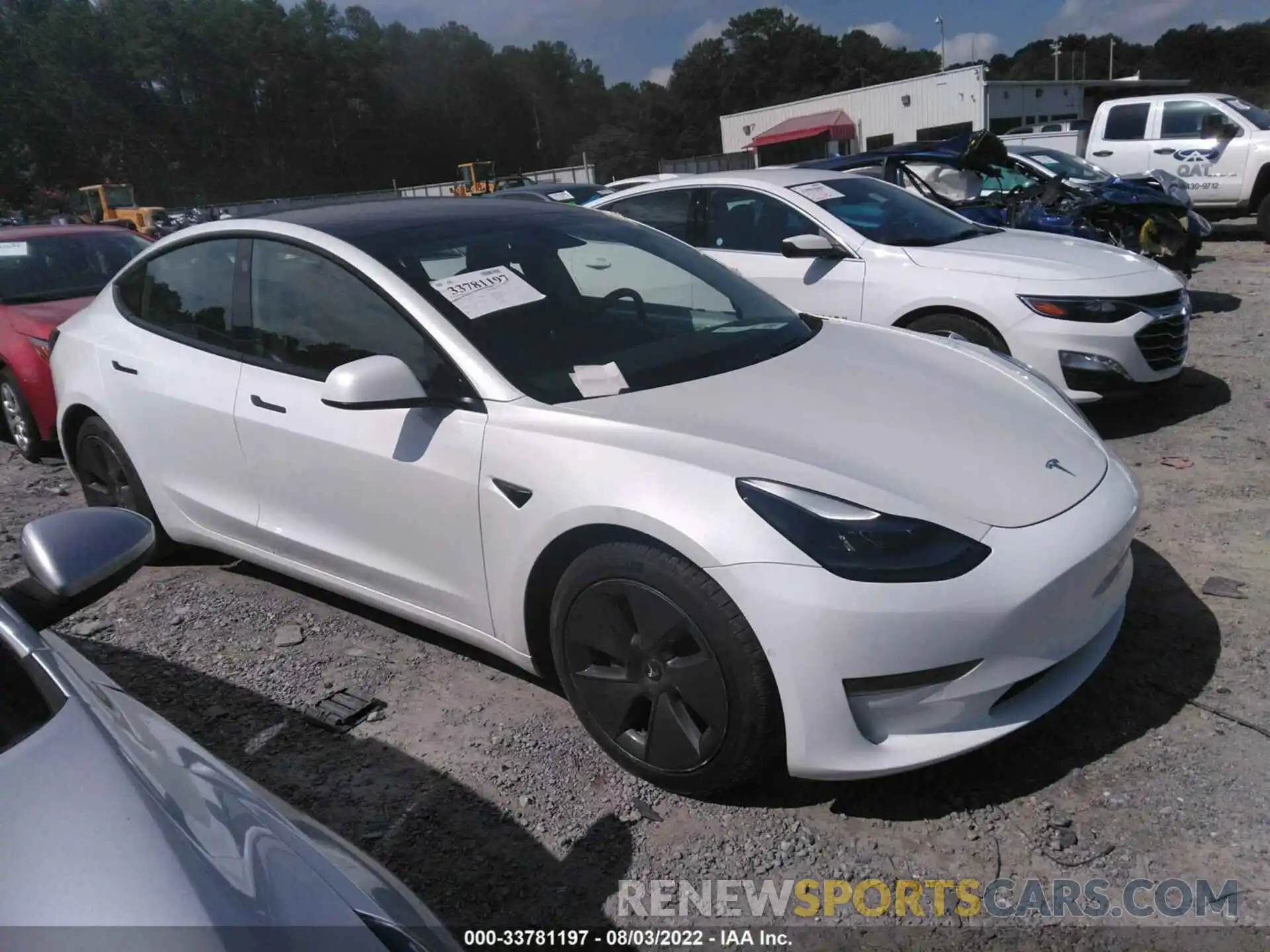 1 Photograph of a damaged car 5YJ3E1EA4MF918282 TESLA MODEL 3 2021