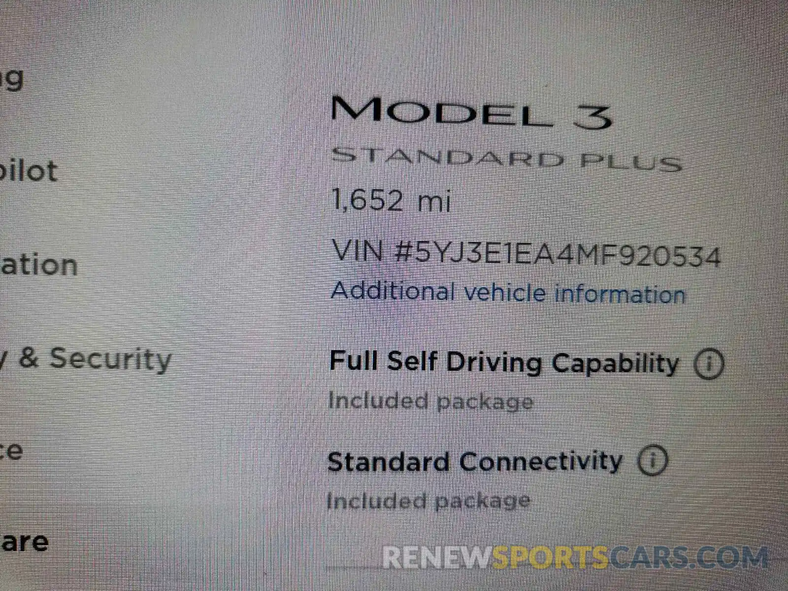 8 Фотография поврежденного автомобиля 5YJ3E1EA4MF920534 TESLA MODEL 3 2021