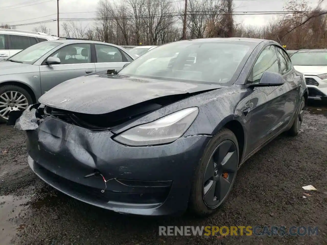 2 Photograph of a damaged car 5YJ3E1EA4MF921358 TESLA MODEL 3 2021