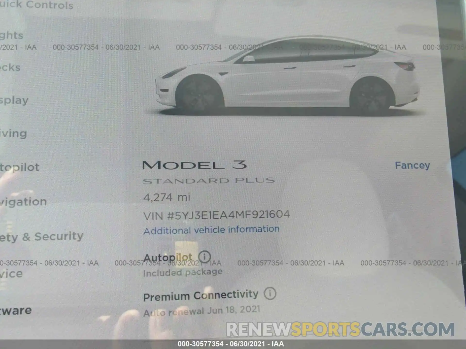 7 Фотография поврежденного автомобиля 5YJ3E1EA4MF921604 TESLA MODEL 3 2021