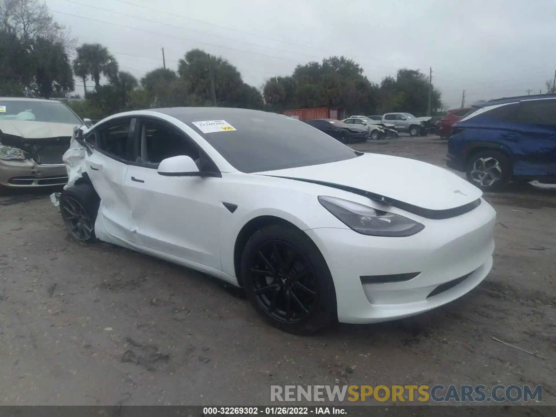 1 Photograph of a damaged car 5YJ3E1EA4MF922557 TESLA MODEL 3 2021