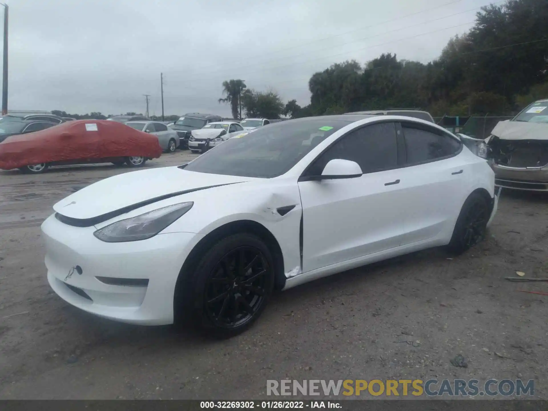 2 Photograph of a damaged car 5YJ3E1EA4MF922557 TESLA MODEL 3 2021