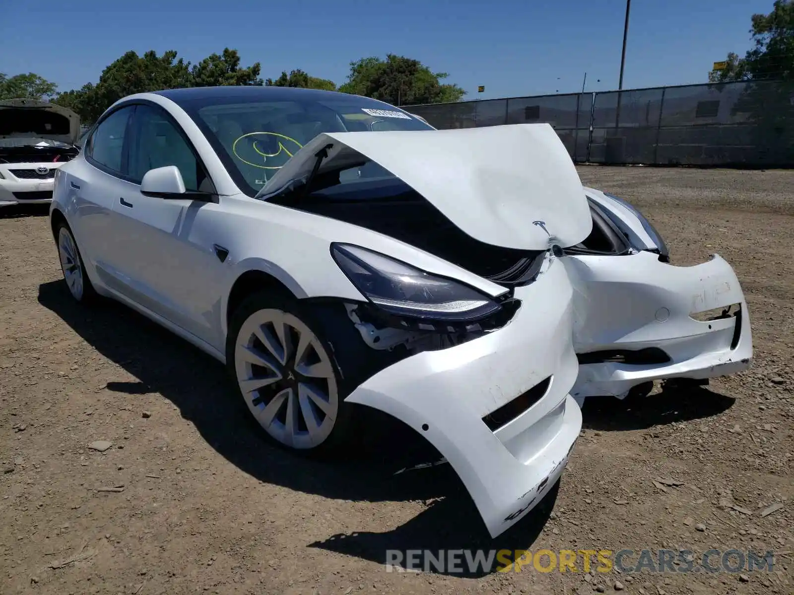 1 Photograph of a damaged car 5YJ3E1EA4MF927788 TESLA MODEL 3 2021