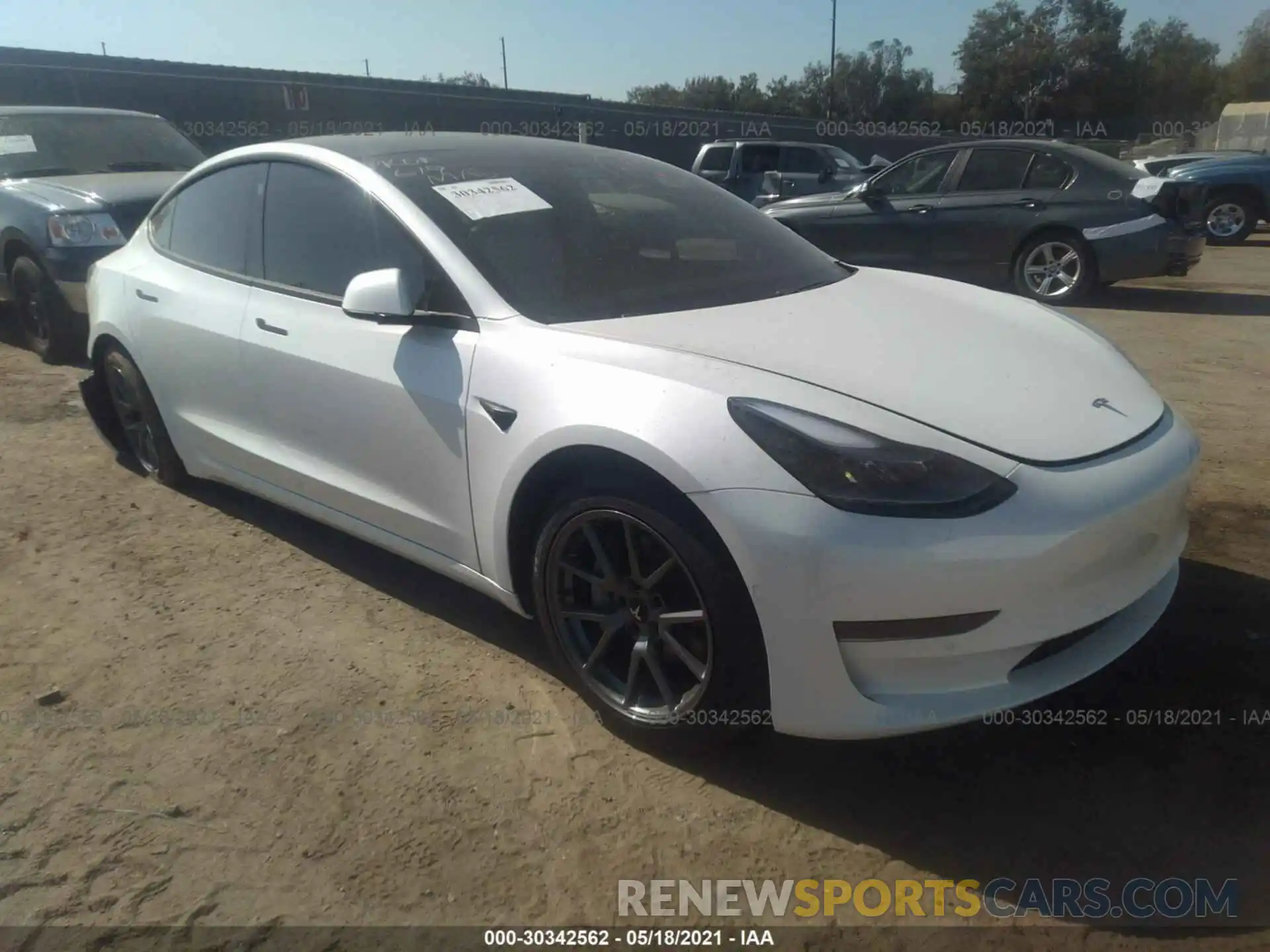 1 Фотография поврежденного автомобиля 5YJ3E1EA4MF928858 TESLA MODEL 3 2021