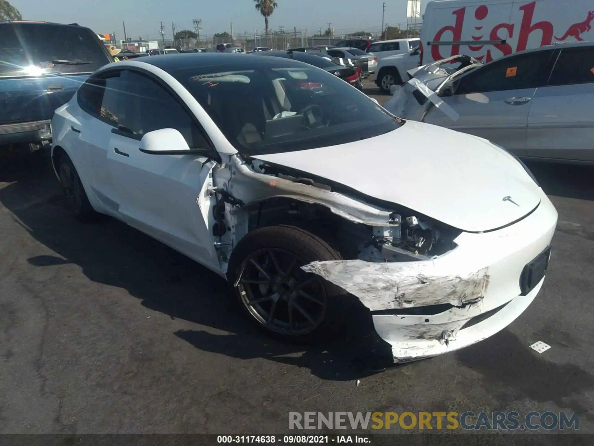 1 Photograph of a damaged car 5YJ3E1EA4MF940248 TESLA MODEL 3 2021